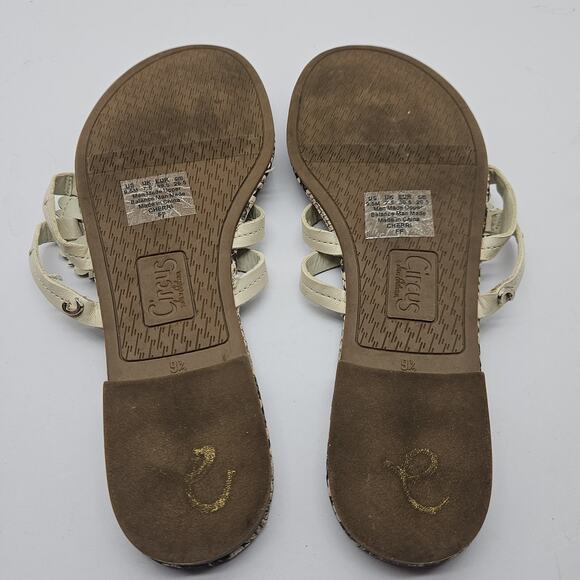 Sam Edelman Circus Cherri Snakeskin Medallion Thong Flip Flip Sandals Shoes 9.5M - Picture 5 of 6